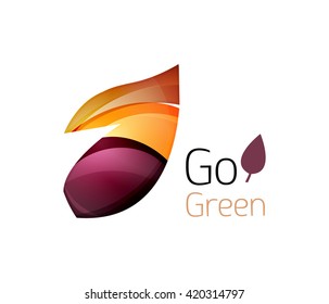 Abstract geometric leaf icon. Vector illustration