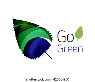 Abstract geometric leaf icon. Vector illustration