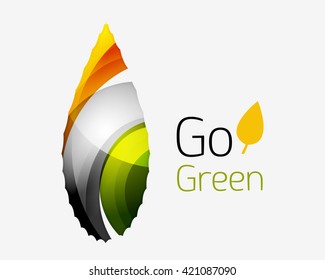 Abstract geometric leaf icon. Vector illustration