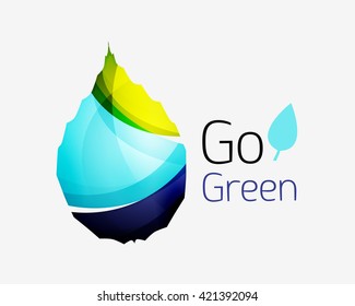 Abstract geometric leaf icon. Vector illustration