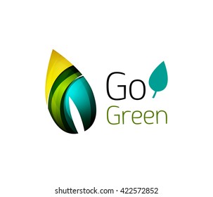 Abstract geometric leaf icon. Vector illustration