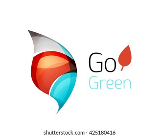 Abstract geometric leaf icon. Vector illustration