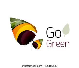 Abstract geometric leaf icon. Vector illustration