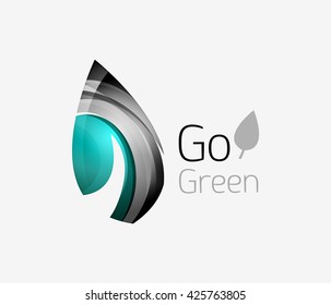 Abstract geometric leaf icon. Vector illustration