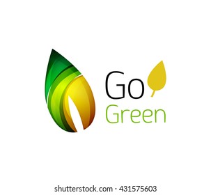 Abstract geometric leaf icon. Vector illustration