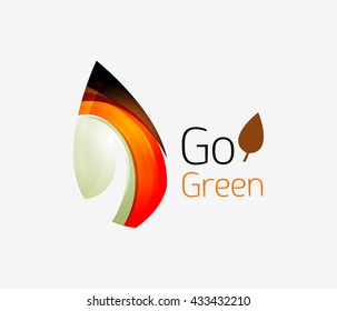 Abstract geometric leaf icon. Vector illustration