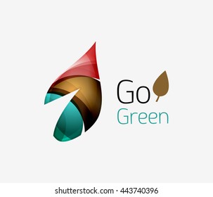 Abstract geometric leaf icon. Vector illustration