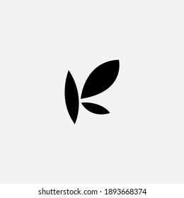 Abstract Geometric Leaf Leaves in shape Butterfly Icon Symbol Logo Design Vector