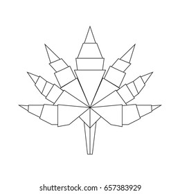 Abstract Geometric Leaf. Polygonal.