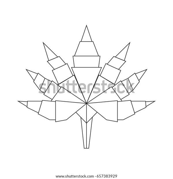 geometric leaf drawing