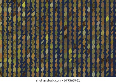 Abstract geometric leaves drawing pattern, colorful & artistic for graphic design, catalog, textile or texture printing & background. Style of mosaic or tile. Vector illustration graphic.