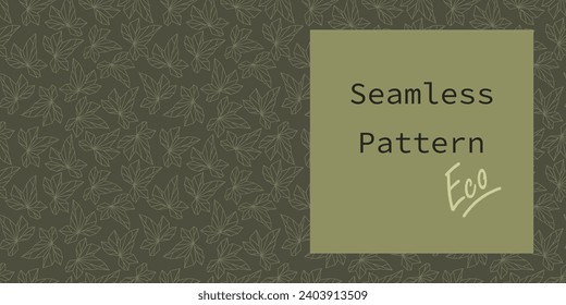 Abstract geometric leaves vector repeat pattern. Eco green seamless background texture