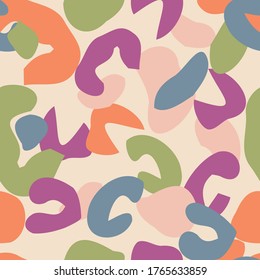 diseño de patrones de marfil verde y rosa de leopardo geométrico abstracto