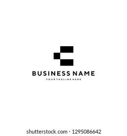 Abstract geometric letter c logo template