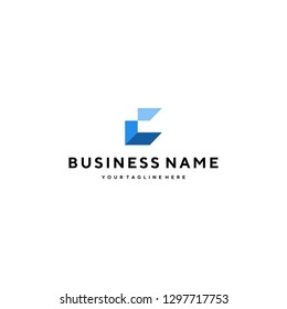 abstract geometric letter c logo template