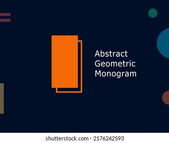 Abstract geometric letter I graphic concept. Color unusual shape for logo and monogram design template. Bauhaus or Memphis style geometric symbol. Vector illustration.