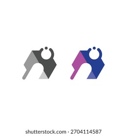 Abstract geometric letter i logo