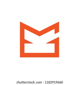 abstract geometric letter m logo vector