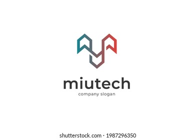 icono del logotipo m de letra geométrica abstracta 