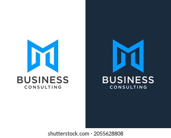 Abstract Geometric Letter M Logo Concept Design Template Element. Flat Vector Illustration.
