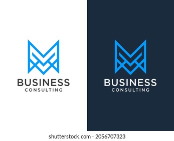 Abstract Geometric Letter M Logo Concept Design Template Element. Flat Vector Illustration.