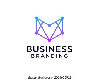 Abstract Geometric Letter M or AM Logo Concept Design Template Element. Flat Vector Illustration.