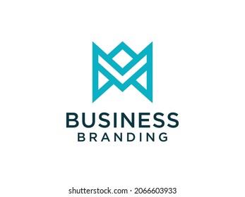 Abstrakter Geometrischer Buchstabe M oder AM Logo Design Template Element. Flache Vektorgrafik.