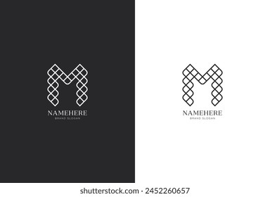 Abstract geometric letter m logo