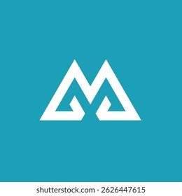 Letra geométrica abstrata M modelo de vetor de design de logotipo