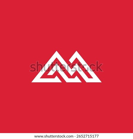 abstract geometric letter m logo design vector template