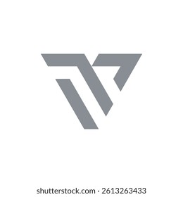 Abstract Geometric Letter M Triangle Logo