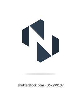 Abstract geometric letter N logo template. Vector