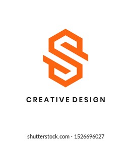 Abstract geometric letter S logo design vector