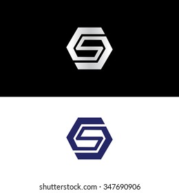 Abstract geometric letter S logo design