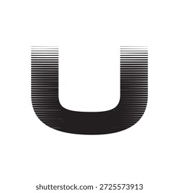 Diseño geométrico Abstractas del logotipo de la letra U con el modelo linear moderno del semitono y el estilo de la tecnología