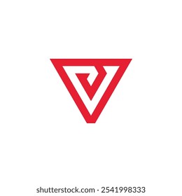 Abstract Geometric Letter V Logo design vector template