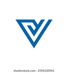 Abstract Geometric Letter V Logo design vector template isolated on white background
