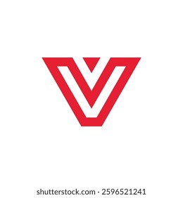 Abstract Geometric Letter V Logo design vector template isolated on white background