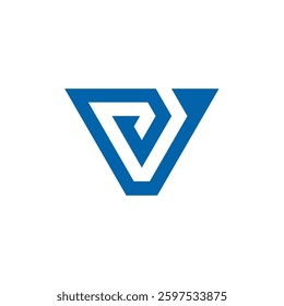 Abstract Geometric Letter V Logo design vector template isolated on white background