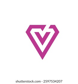 Abstract Geometric Letter V Logo design vector template isolated on white background
