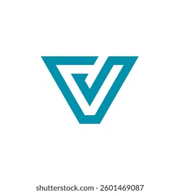 Abstract Geometric Letter V Logo design vector template isolated on white background