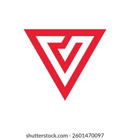 Abstract Geometric Letter V Logo design vector template isolated on white background