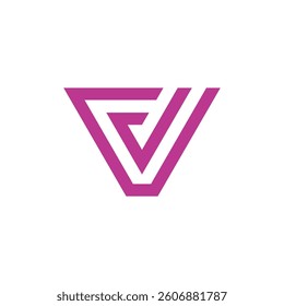 Abstract Geometric Letter V Logo design vector template isolated on white background