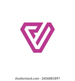 Abstract Geometric Letter V Logo design vector template isolated on white background