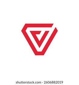 Abstract Geometric Letter V Logo design vector template isolated on white background