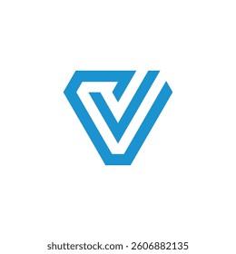 Abstract Geometric Letter V Logo design vector template isolated on white background