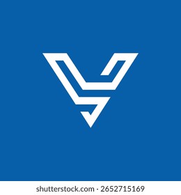 abstract geometric letter v logo design vector template