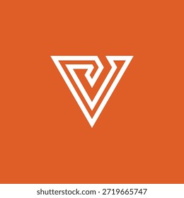 Letra geométrica abstrata V logotipo design, símbolo moderno e minimalista com linhas limpas, adequado para marca e identidade corporativa