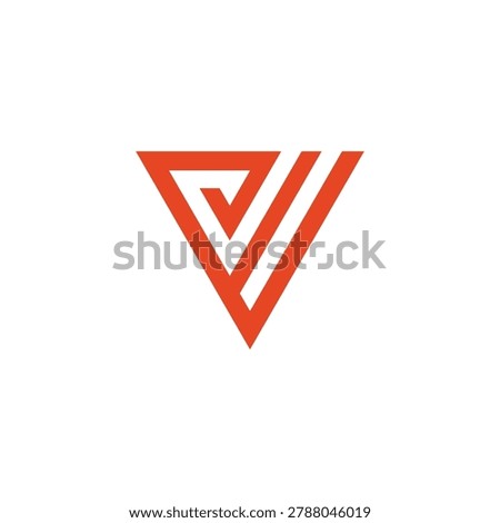 Abstract geometric letter V logo design, orange lines forming a stylized V on a white background