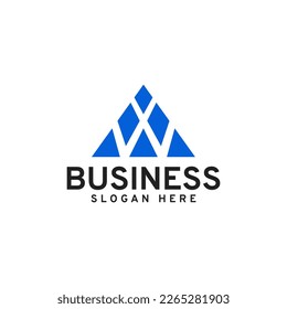 abstract geometric letter W triangles logo business vector design template. monogram initial letter W triangles logo iconic design vector ideas inspiration isolated on white